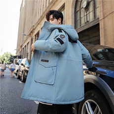 2020电商B247冬季新款情侣款白鸭绒羽绒服加厚带帽口袋MY020，男装羽绒服，电商B247