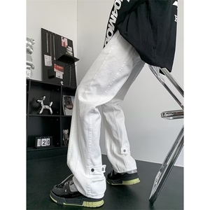 美式高街vibe裤子修身牛仔裤男设计感工装休闲微喇长裤RK916-P46