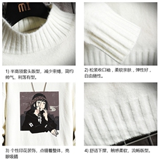 M18122-P45加绒款-P65半高领毛衣男士大码针织衫男毛线衣男线衫，男装针织衫/毛衣，电商A040A