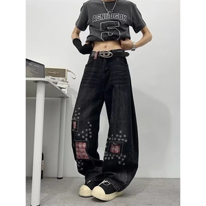 [XZ1112-1]磨破补丁刺绣弯刀牛仔裤男 P52 YW9104图片