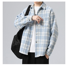 春秋季夹克男2024新款痞帅风男装休闲潮流格子男士外套XXF016/P53，男装夹克，星座506