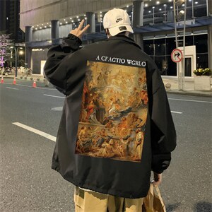 ！22秋季新款宽松大码港风复古圣母夹克外套JK1661-P50控68图片