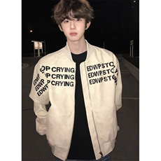 现货字母印花秋冬季外套高级感痞帅美式棒球服皮夹克LW221-P66，男装夹克，星座1008