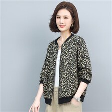 春季新款女装花色时尚短外套修身显瘦百搭款，女装短外套，悦见她