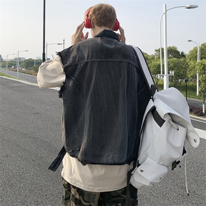 潮牌新款青年无袖牛仔马甲背心外搭MJ08610-P55图片