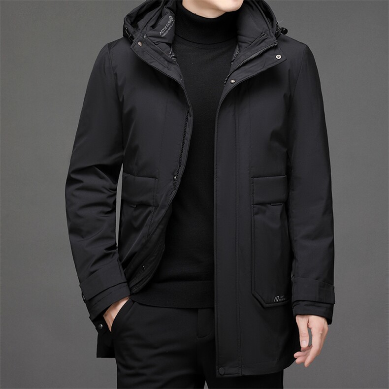 冬季加厚保暖羽绒服男2022棉衣男士连帽商务休闲外套中年爸爸装图片