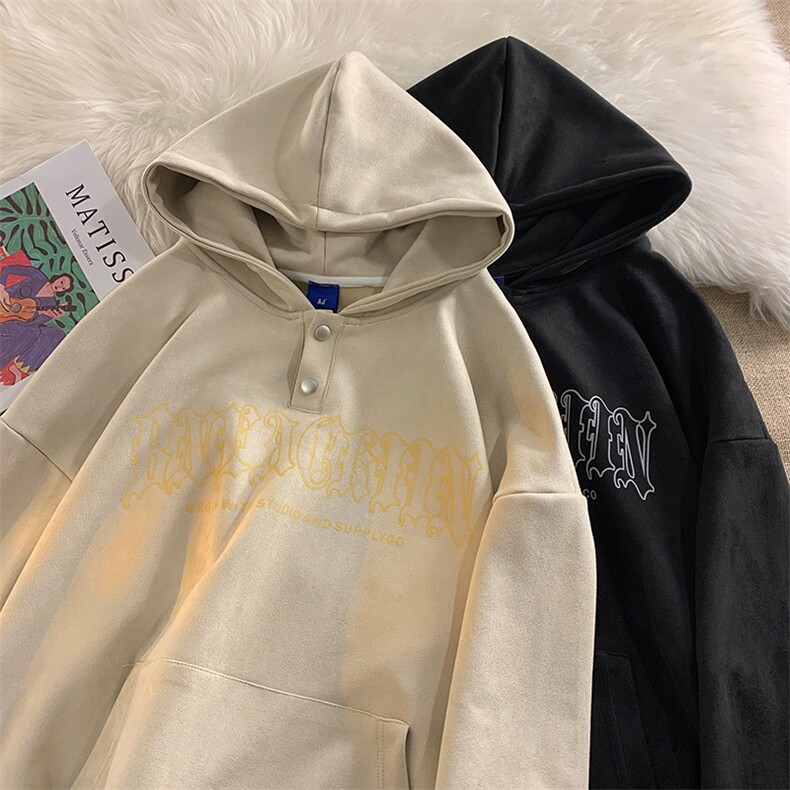 EQ177麂皮绒360克高品质哥特文印花卫衣男2024春装新款暖光图P68,男装卫衣,电商C306-1