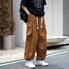美式束脚工装裤ins潮牌港风直筒宽松阔腿裤子男休闲长裤K1909-P42，男装工装外套，星座412