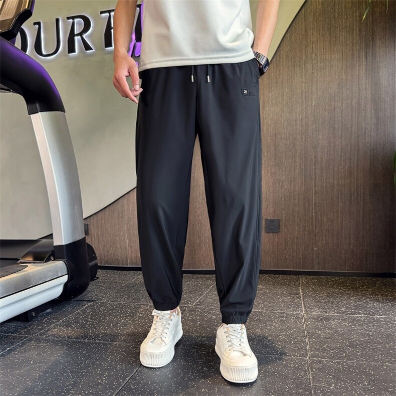 BK68206P4868夏季垂感凉感冰丝裤男裤子休闲裤社会小伙店主，男装休闲裤，电商B340