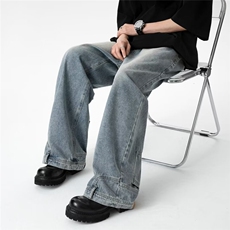 反穿美式高街牛仔裤男士韩版裤子2025春季新款ins长裤RK1577-P53，男装牛仔裤，星座412