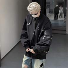 美式高街夹克男韩版潮流棒球服个性刺绣2024秋季ins外套W5149-P63，男装夹克，星座412-3