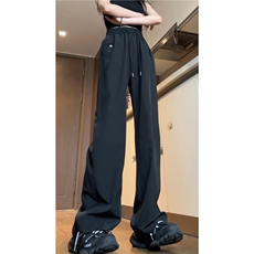 INS夏季潮流透气薄款冰丝垂感宽松休闲裤B315-K24165-特p30控58，男装休闲裤，电商B315