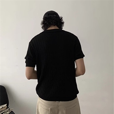 美式复古肌理感短袖男女POLO衫潮牌夏季宽松翻领体恤高街透气上衣，男装Polo衫，星座506A