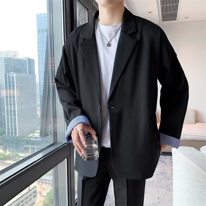 禁欲系英伦雅痞风西服男设计感dk制服痞帅休闲西装A7P55,男装西服,星座1116-2