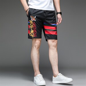 时尚印花沙滩短裤男宽松直筒休闲裤夏季青年男士潮流五分裤子百搭，男装休闲裤，电商B212（原钱塘6029）