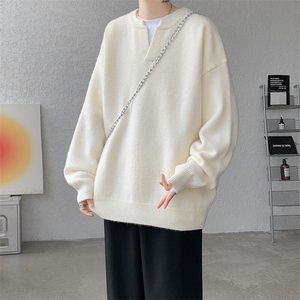 8XL-M高品质V领毛衣大码针织时尚外套慵懒风纯色打底衫MY1508/P68图片
