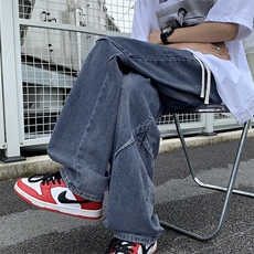 工装牛仔裤潮牌男cleanfit解构裤子美式高街微喇直筒长裤G088-P45，男装牛仔裤，星座1008