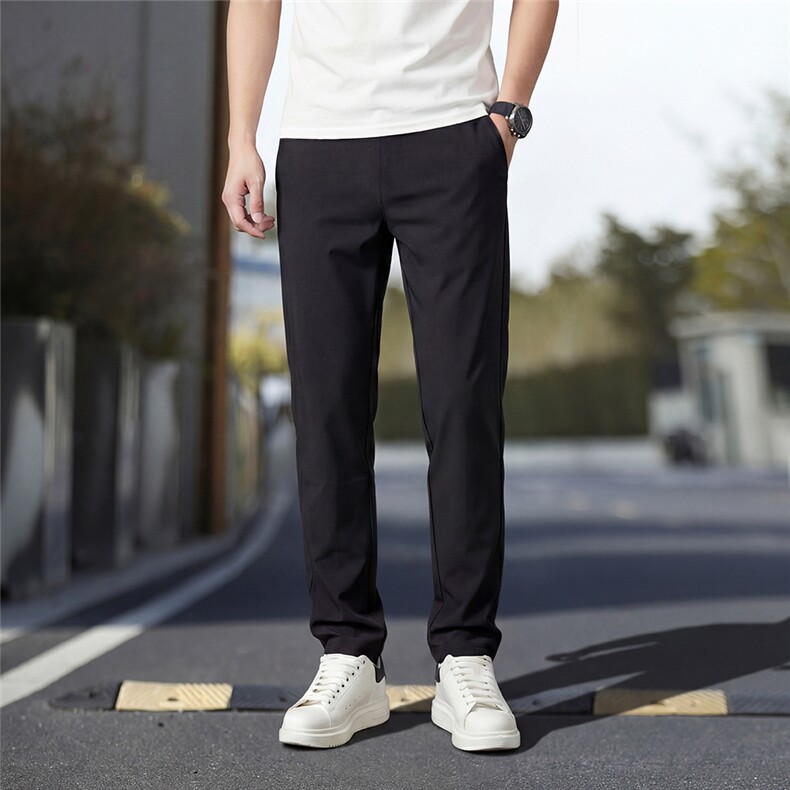 修身小脚裤男春直筒修身弹力夏纯色松紧腰运动裤休闲裤BK901-P58，女装休闲裤，星座310A-4