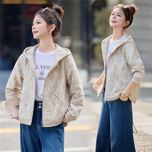 休闲连帽外套女2026春秋季新款短款减龄洋气上衣图片