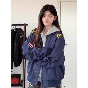 美式街头飞行夹克外套男女春秋新款宽松刺绣情侣棒球服LB9599-P67图片