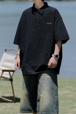 8XL-M轻薄3D泡泡肌理感速干POLO衫男宽松印花冰丝短袖T恤CS529，男装衬衫，电商D206-1