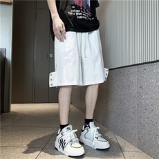 短裤男夏季美式高街排扣拉链直筒裤子痞帅休闲五分中裤DK216-P35，男装休闲裤，星座1008