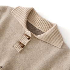 2025年新款百搭半开扣子长袖拼色羊绒衫，童装儿童羊绒衫，轩曦羊绒