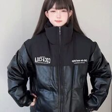 网络图现货冬装印花机车皮棉服PU情侣棉衣外套男女R6848-P110，男装棉衣，星座1005-4