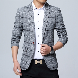 时尚休闲单西跨境外贸男装西服格子小西装603P60,格子旗袍搭配什么鞋图片图片
