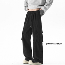 全棉加厚水洗工装多口袋休闲裤男潮流大码直筒K8576-P47【特价】，男装工装外套，电商A007