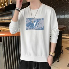 秋冬男装2026新款青少年小鹿印花休闲套头卫衣1210-2-F050-P15，男装卫衣，星座1816-2（原1210–2）