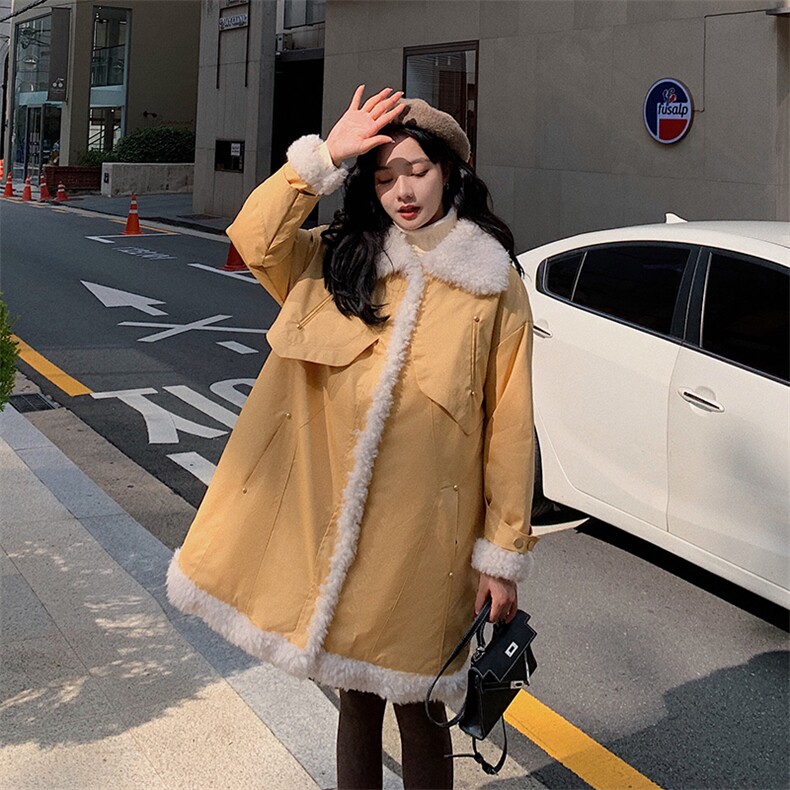 拼接 时尚 气质 优雅 休闲 时尚 柔软 宽松 潮流 百搭 优雅 棉衣/棉服图片