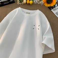 主推马吉拉刺绣情侣短袖T恤重磅基础百搭半袖上衣H951P28控38，男装T恤，电商A341