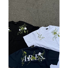 网图有货夏季美式复古花卉刺绣字母短袖宽松花边t恤男女A456-P35，男装T恤，星座1505