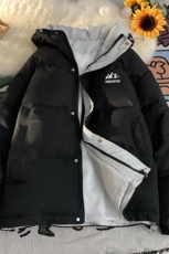 毛毯冬款字母印花时尚百搭宽松连帽棉服A247-MY164特批95控158，男装棉衣，电商A247