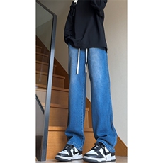 美式cleanfit复古水洗垂感宽松抽绳阔腿牛仔裤K1130-特P42控68，男装牛仔裤，星座1004-3