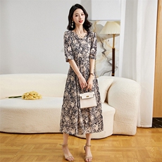现货！2023新款连衣裙女装夏季碎花高端奢华收腰裙子雅佳俏521#，女装连衣裙，雅佳俏