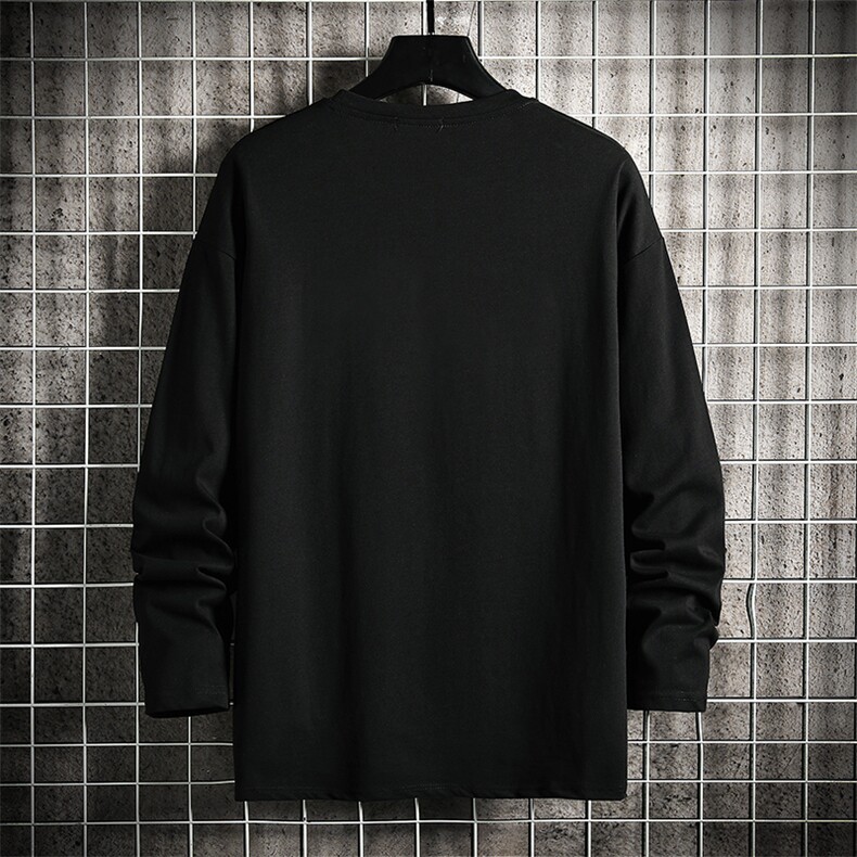 TX3059-P25加绒款-P35纯长袖t恤男大码圆领打底衫体恤网格,男装T恤,电商A040A