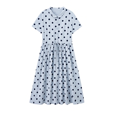 高端气质波点棉麻连衣裙2026新款今年流行a字裙巨好看的裙子，女装连衣裙，倪叶myz