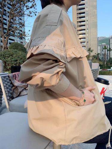 荷叶边休闲外套，女装，嗨摩拉