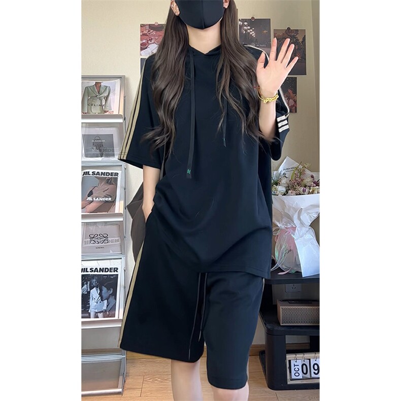 休闲运动连帽短袖套装上衣T3634特P31控59/裤子DK8608特P26控49,男装休闲套装,电商A007
