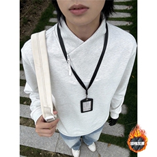 加绒加厚卫衣男款斜拉链秋冬季小众设计感长袖T恤特P28加绒P38，男装T恤，电商C306-1