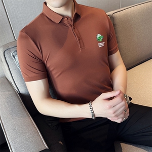 2024夏季新款 修身短袖POLO衫 韩版时尚刺绣T恤男D8802-p55控85图片
