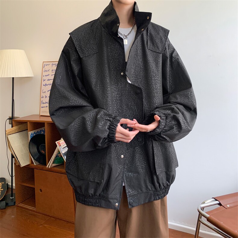 早秋~2025秋冬新款男士不规则门襟夹克潮牌外套JK555特P65控118图片