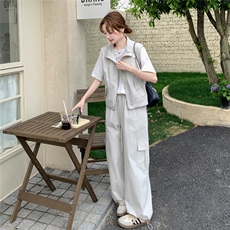 数据好现货马甲工装裤套装2045P155K228，女装套装/套裙，2C176