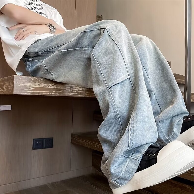 牛仔裤男士韩版潮流高街帅气百搭2024秋季新款ins长裤RK1919-P53，男装牛仔裤，星座412-3