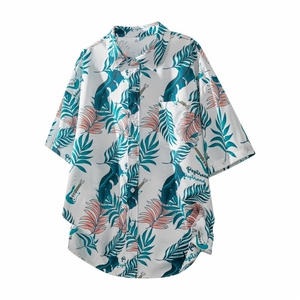 夏季短袖衬衫男潮牌袖宽松衬衣花衬衫C2083-特P38