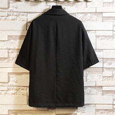 A119-P50七分袖西装男大码宽松五分袖小西服砖墙挂拍，男装西服，电商A040A