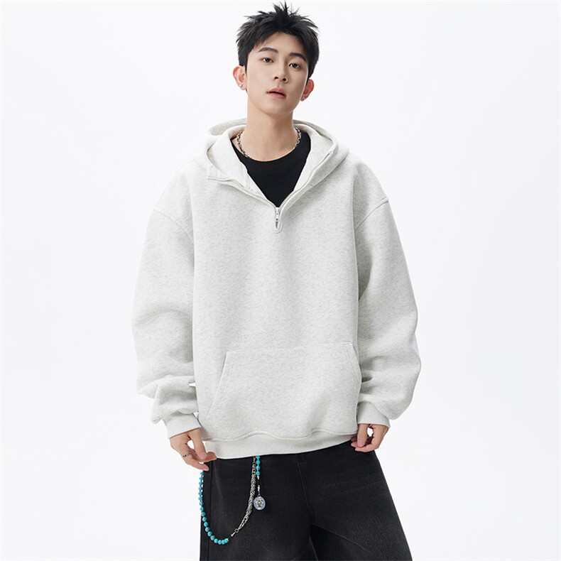 重磅420克空气层连帽卫衣男宽松半拉链长袖外套LM001P6098，女装短外套，电商A073