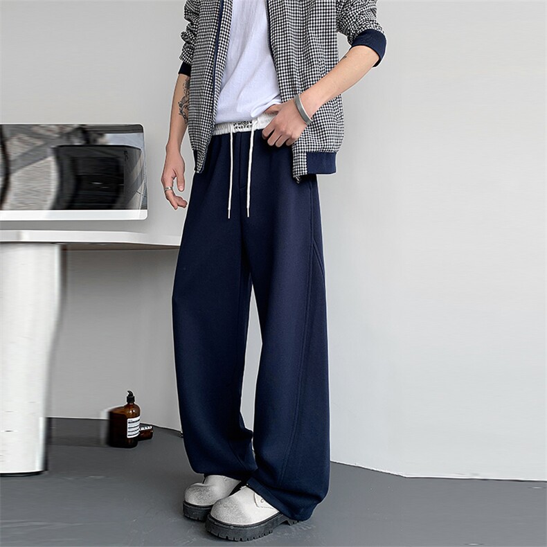 休闲裤男2025秋季新款港风宽松华棉弯刀裤K8558-特P40，男装休闲裤，星座214-9